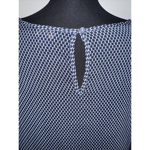 Banana Republic Sheer Blue Printed Peasant Top Size Medium Mm61 - Picture 5 of 12